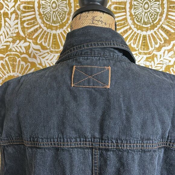 NWOT Free People Wild Dreams Denim Sleeveless Snap Button Shirt Midnight Wash M - Picture 11 of 13